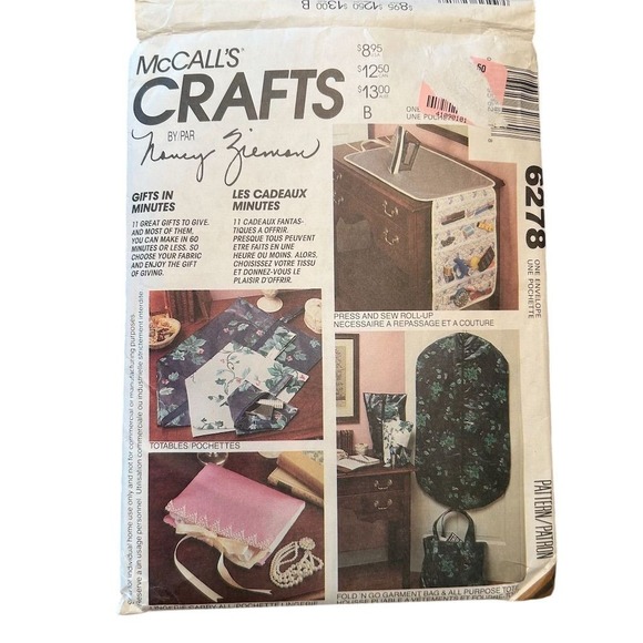 McCall's Other - McCall's 6278 Crafts Pattern Nancy Zieman OS White 11 Quick Gifts Uncut 1992